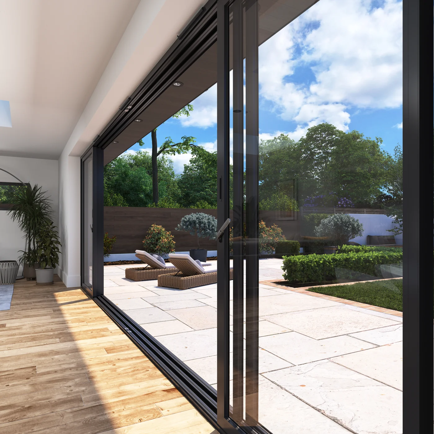 Drzwi przesuwne Cortizo 4700 z technologią Korniche — kolekcja producenta
