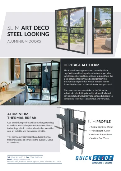 Heritage Aluminium Doors Flyer cover